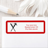 Baseball kruiste vleermuizen en pet zwart, rood etiket (Insitu)