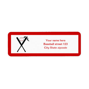 Baseball kruiste vleermuizen en pet zwart, rood etiket