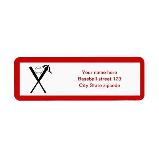 Baseball kruiste vleermuizen en pet zwart, rood etiket (Voorkant)