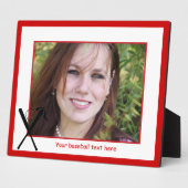 Baseball kruiste vleermuizen en pet zwart, rood fotoplaat (Zijkant)