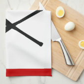 Baseball kruiste vleermuizen en pet zwart, rood theedoek (Quarter Fold)