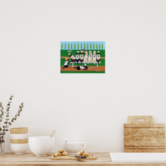 Baseball Labradors Poster (Keuken)