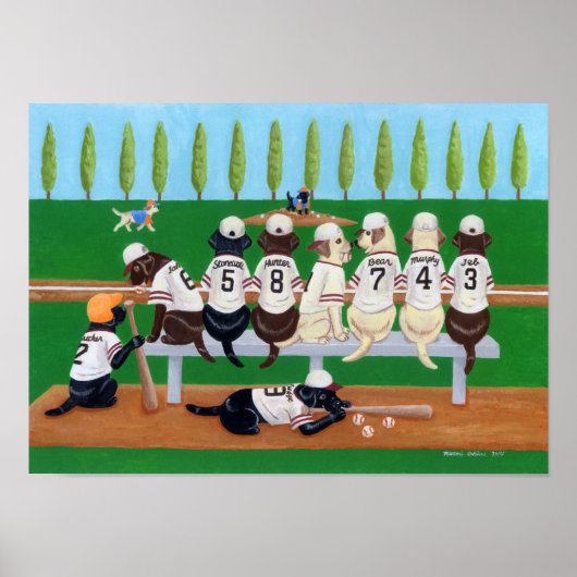 Baseball Labradors Poster (Voorkant)