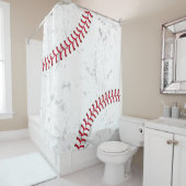 Baseball Lace Sports Theme Grunge Background Douchegordijn (In situ)