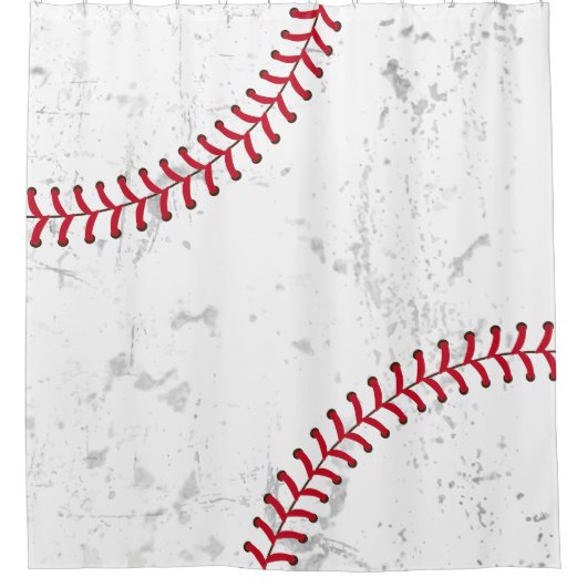 Baseball Lace Sports Theme Grunge Background Douchegordijn (Voorkant)