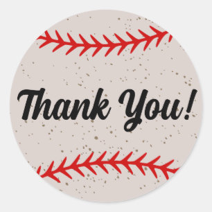 Baseball Lace Stitches Thema Ronde Sticker