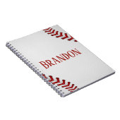 Baseball Laces Bases Ball Red White Game Name Notitieboek (Rechterzijde)