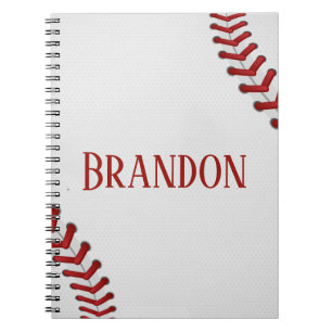 Baseball Laces Bases Ball Red White Game Name Notitieboek