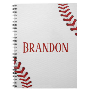 Baseball Laces Bases Ball Red White Game Name Notitieboek