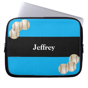 Baseball-laptop — Sleeve, blauw en zwart Laptop Sleeve