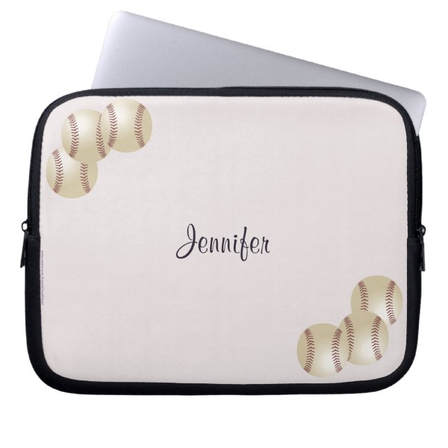 Baseball-laptop - Sleeve Bleek roze (Voorkant)