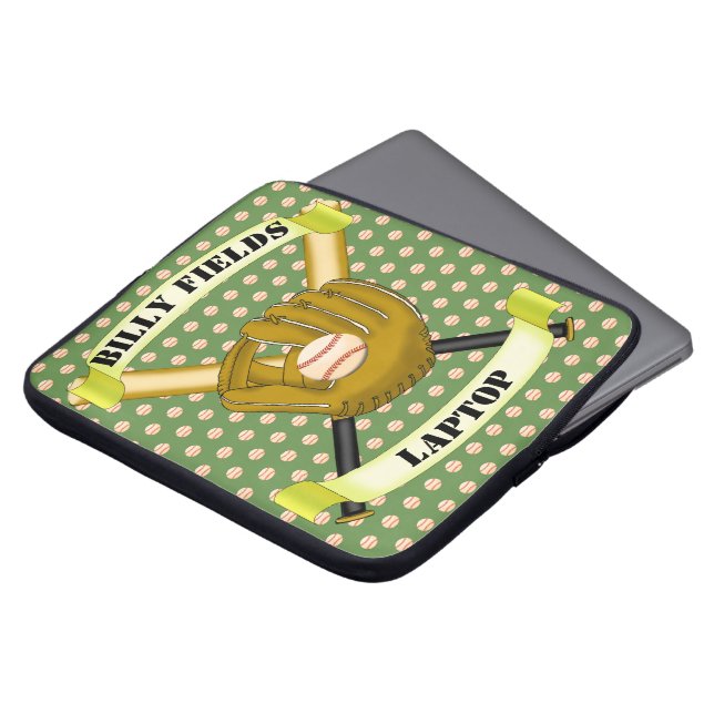 Baseball-laptophoes Laptop Sleeve (Voorkant top)