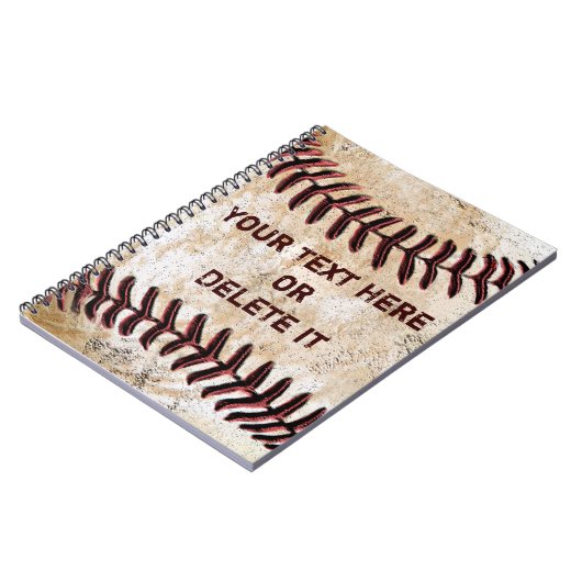 Baseball-laptops - Aangepaste JOUW TEKST Notitieboek (Linkerzijde)
