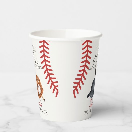 Baseball Last Swing Home Run Vrijgezellenfeest Dec Papieren Bekers (Links)