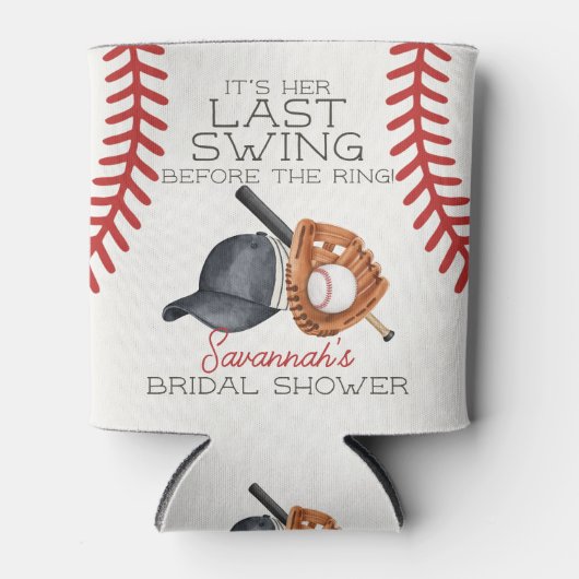 Baseball Last Swing Home Run Vrijgezellenfeest Fav Blikjeskoeler (Voorkant)