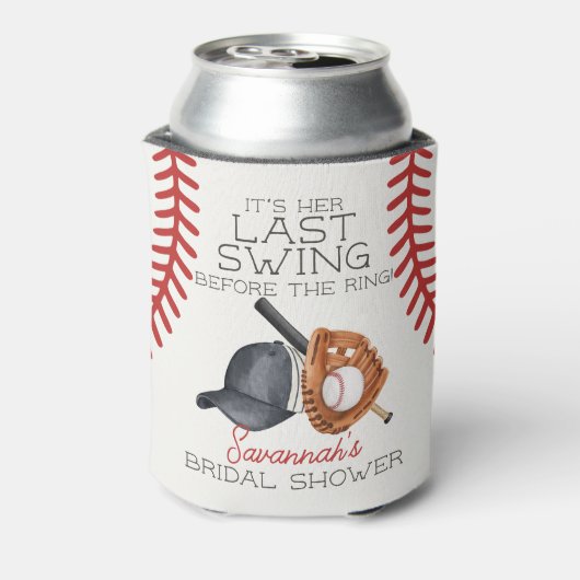 Baseball Last Swing Home Run Vrijgezellenfeest Fav Blikjeskoeler (Blikje Achterkant)