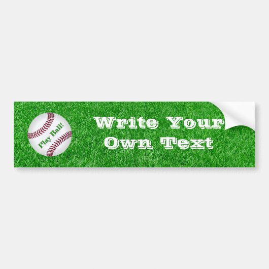 Baseball - Lawn - Play Ball! Bumpersticker (Voorkant)