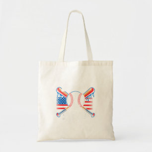 Baseball Leefstijl Amerikaanse Vlag VS Patriottisc Tote Bag