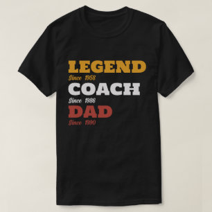 Baseball Legend Coach Dad - Aangepaste data T-shirt