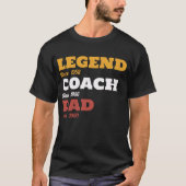 Baseball Legend Coach Dad - Aangepaste data T-shirt (Voorkant)