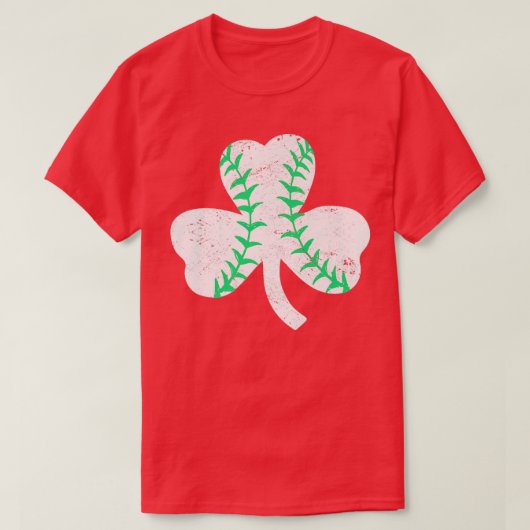 Baseball Leprechaun Shamrock St Patricks Day Manne T-shirt (Design voorkant)