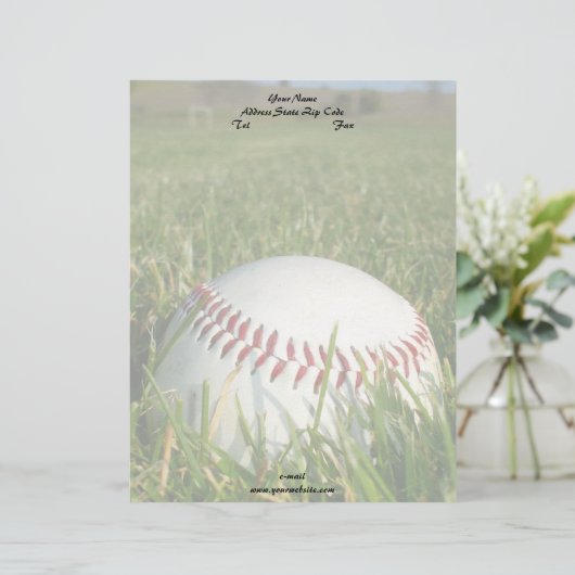 Baseball letterhead persoonlijk briefhoofd (Staand voorkant)