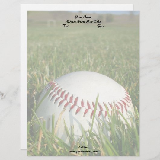 Baseball letterhead persoonlijk briefhoofd (Voorkant / Achterkant)
