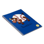Baseball Lieve Kinderen Cartoon Stier Notitieboek (Rechterzijde)