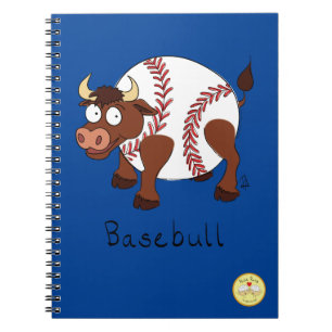 Baseball Lieve Kinderen Cartoon Stier Notitieboek