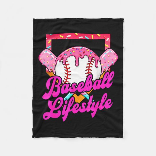 Baseball Life Lifestyle Home Plate Ice Cream Drip Fleece Deken (Voorkant)