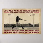 Baseball Life Poster, Baseball Wall Art, honkbal Poster (Voorkant)