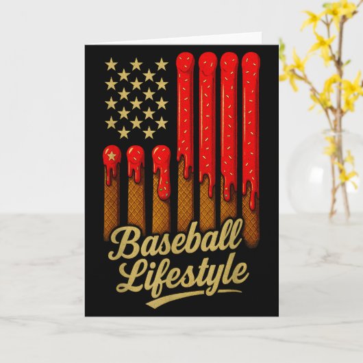 Baseball Lifestyle 101 Apparel Youth Baseball Drip Kaart (Gele Bloem)