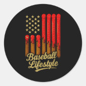 Baseball Lifestyle 101 Apparel Youth Baseball Drip Ronde Sticker (Voorkant)