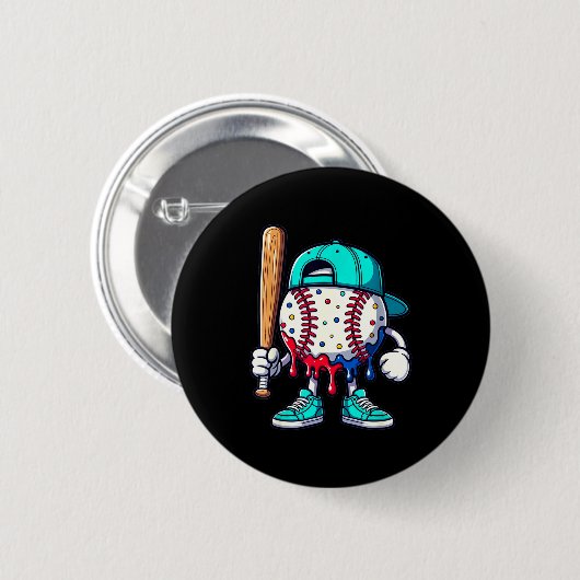 Baseball Lifestyle 101 Apparel Youth Drip Baseball Ronde Button 5,7 Cm (Voorkant /achterkant)