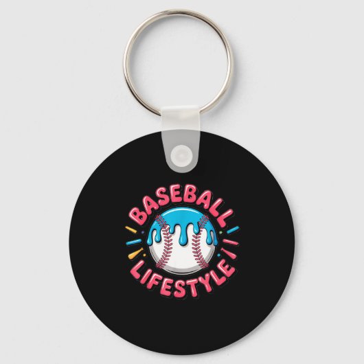 Baseball Lifestyle 101 Apparel Youth Drip Baseball Sleutelhanger (Voorkant)