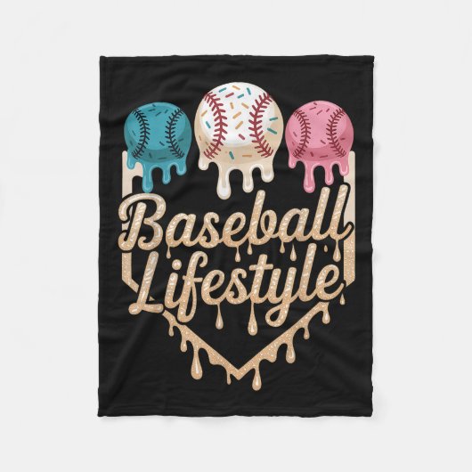 Baseball Lifestyle 101 Kleding Jeugd Baseball Drip Fleece Deken (Voorkant)