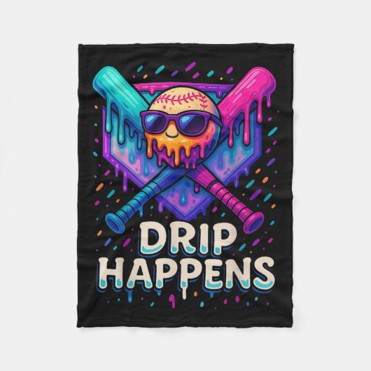 Baseball Lifestyle 101 Kleding Jeugd Baseball Drip Fleece Deken (Voorkant)