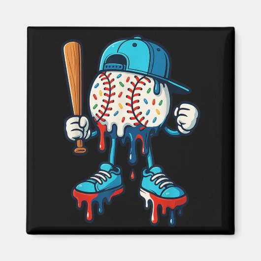 Baseball Lifestyle 101 Kleding Jeugd Baseball Drip Magneet (Voorkant)