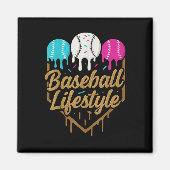 Baseball Lifestyle 101 Kleding Jeugd Baseball Drip Magneet (Voorkant)