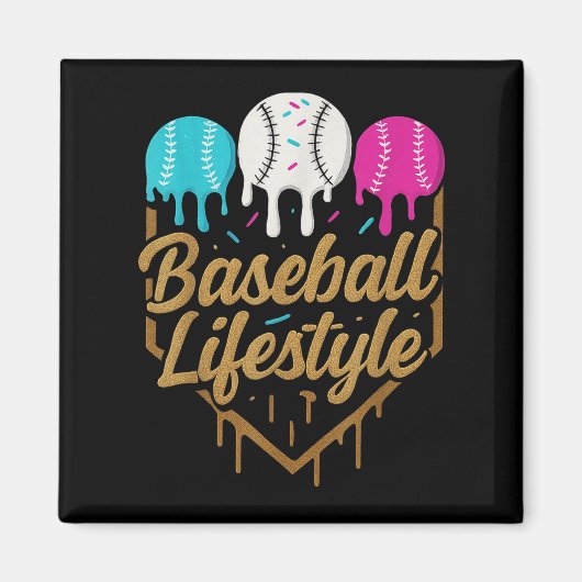 Baseball Lifestyle 101 Kleding Jeugd Baseball Drip Magneet (Voorkant)