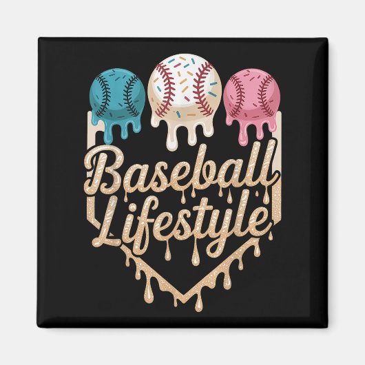 Baseball Lifestyle 101 Kleding Jeugd Baseball Drip Magneet (Voorkant)