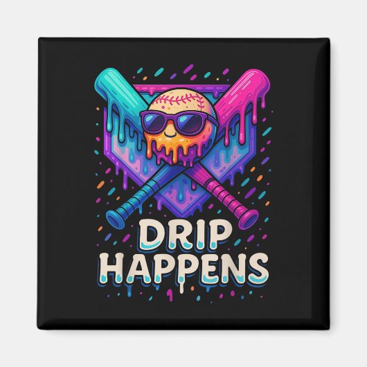 Baseball Lifestyle 101 Kleding Jeugd Baseball Drip Magneet (Voorkant)