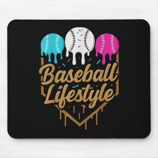 Baseball Lifestyle 101 Kleding Jeugd Baseball Drip Muismat (Voorkant)