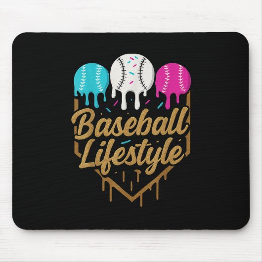 Baseball Lifestyle 101 Kleding Jeugd Baseball Drip Muismat (Voorkant)