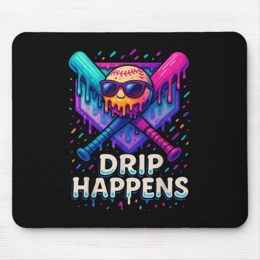 Baseball Lifestyle 101 Kleding Jeugd Baseball Drip Muismat (Voorkant)