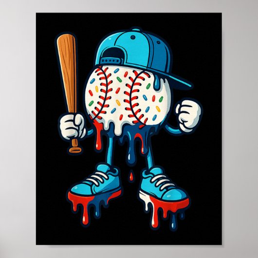 Baseball Lifestyle 101 Kleding Jeugd Baseball Drip Poster (Voorkant)