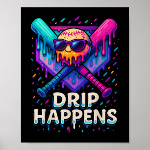 Baseball Lifestyle 101 Kleding Jeugd Baseball Drip Poster