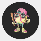 Baseball Lifestyle 101 Kleding Jeugd Baseball Drip Ronde Sticker (Voorkant)