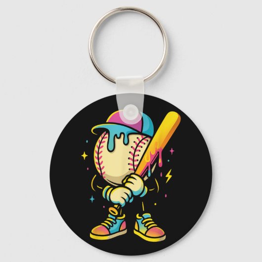 Baseball Lifestyle 101 Kleding Jeugd Baseball Drip Sleutelhanger (Voorkant)