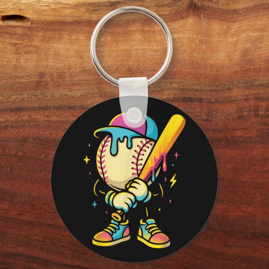 Baseball Lifestyle 101 Kleding Jeugd Baseball Drip Sleutelhanger (Voorkant)